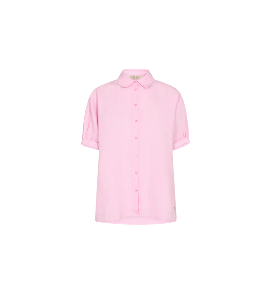 Aven Short Sleeved Linen Shirt - Pink