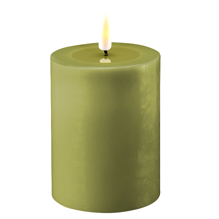 DELUXE Homeart 7.5 x 10 cm Olive Battery Operated LED Candles