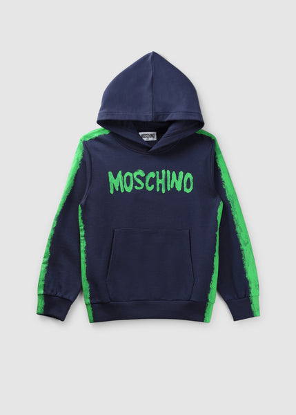 Kids Paint Logo Hoodie In Blu Navy