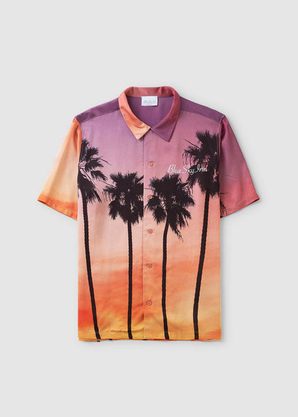 Mens Sunset Palms Shirt In A/o Print Sunset