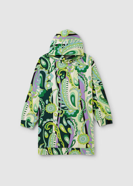 Womens Printed Oversize Hoodie In Green