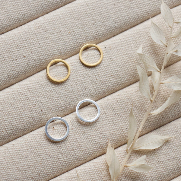 Little Nell Circle Studs 12mm - Gold And Silver