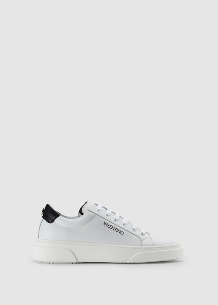 Mens Stan Summer Lace Up Trainers In White/black