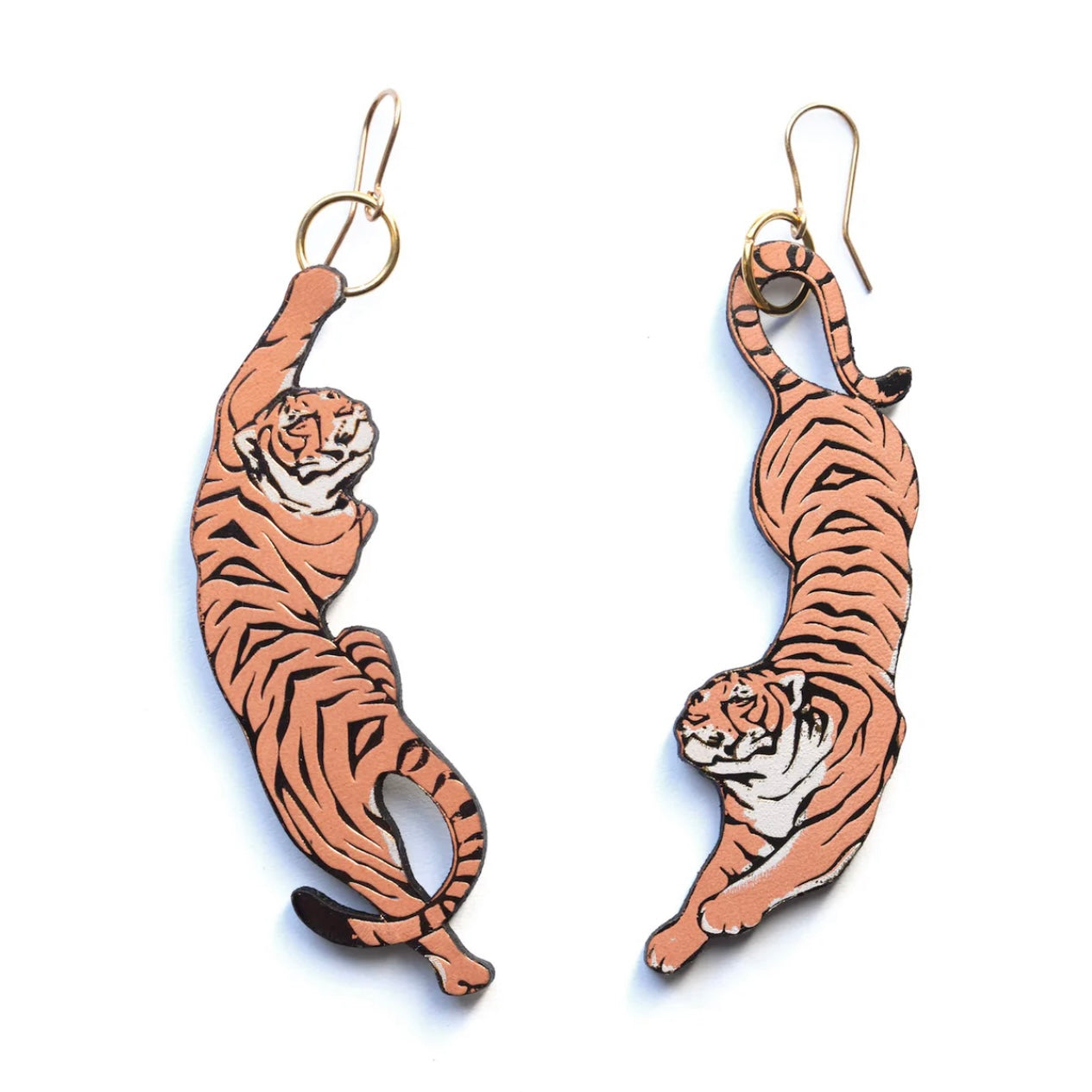 Rosita Bonita  Papaya Leaping Tigers Earrings
