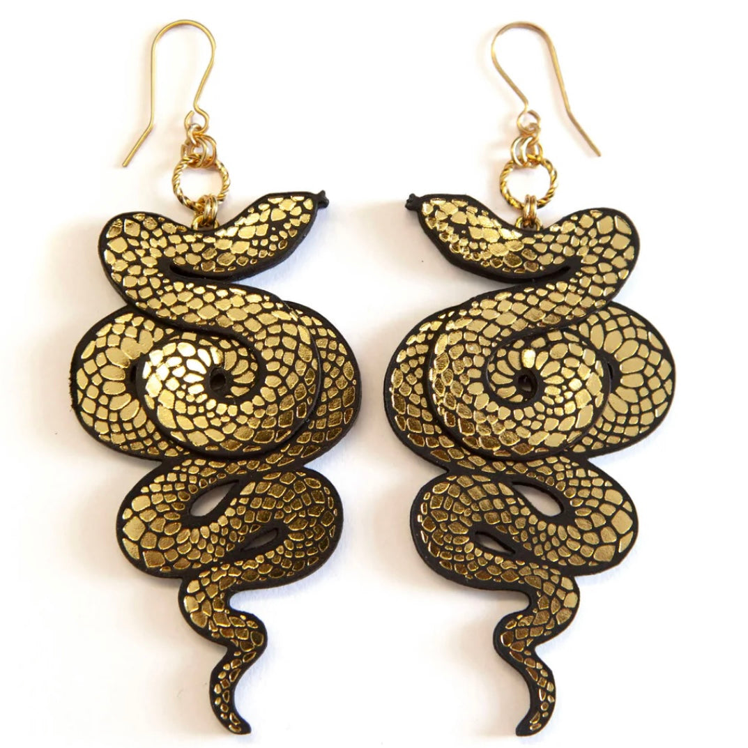 Rosita Bonita  Genuine Leather Serpent Earrings