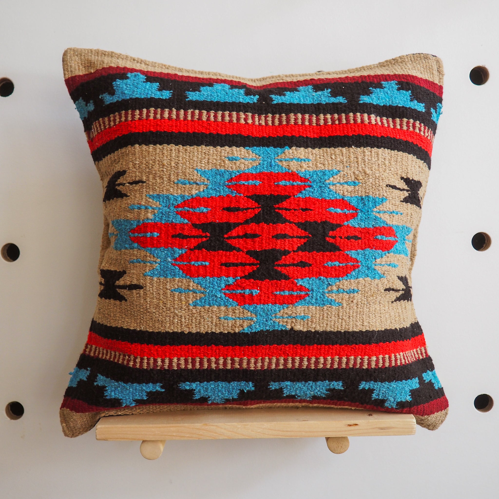 Hi Cacti Beige Woven Zapotec Style Cushion + Duck Feather insert 