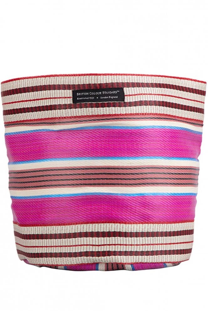 The Home Collection Eco Woven Plant Pot Cover Large In Neyron Pink, Po