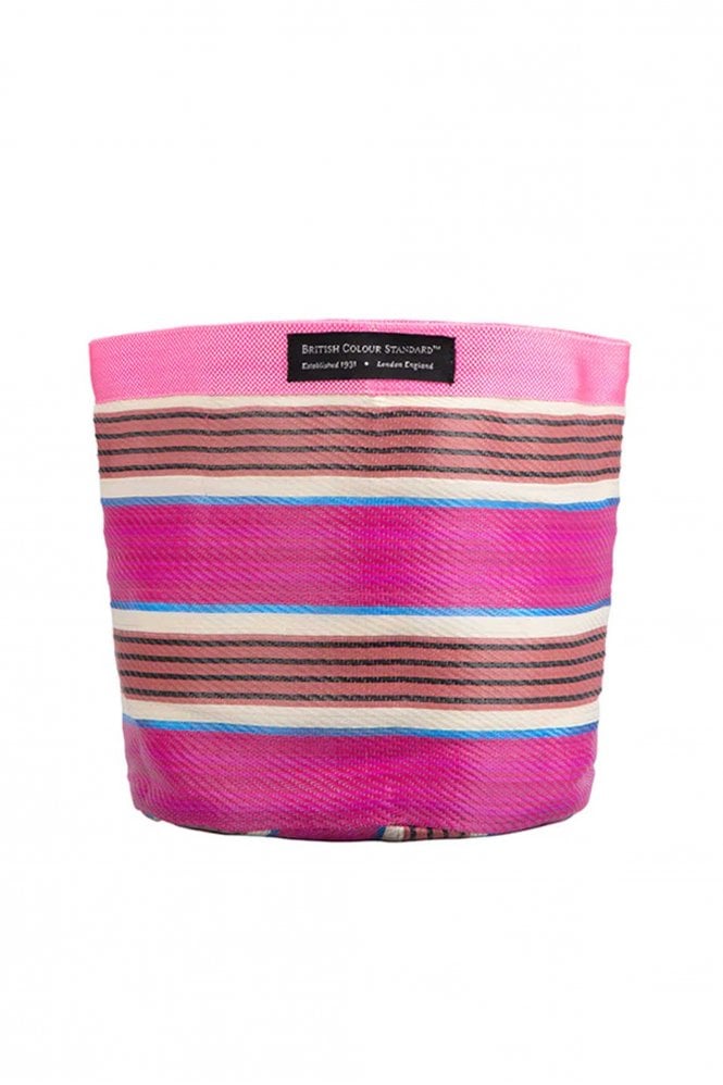 The Home Collection Eco Woven Plant Pot Cover Medium In Neyron Pink, P