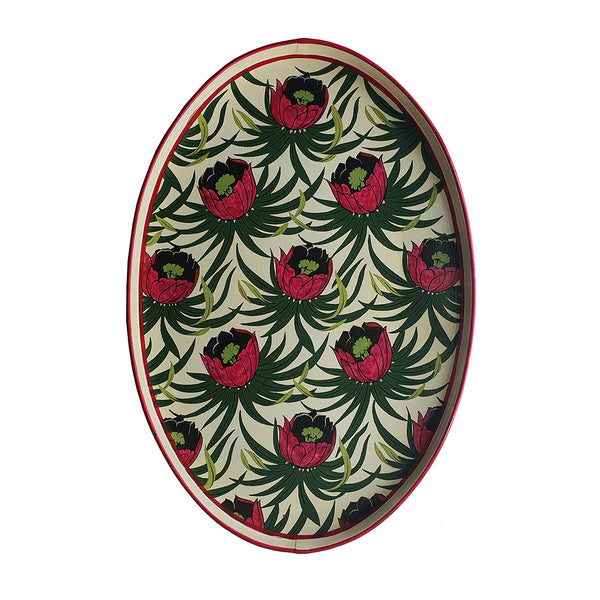 Les-Ottomans Bandeja Pattern Flores Ovalada