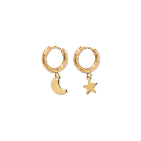 A Weathered Penny  Gold Astral Hoops