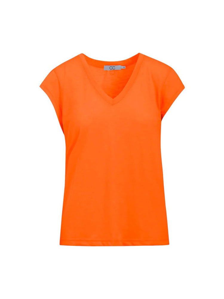 CC Heart V-neck T-shirt Orange