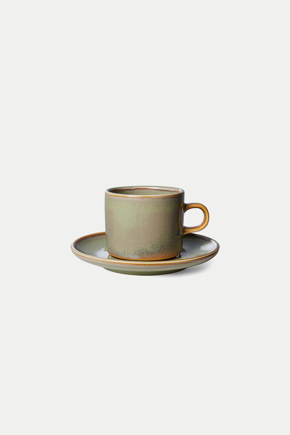 HK Living Moss Green Chef Ceramics Cup And Saucer