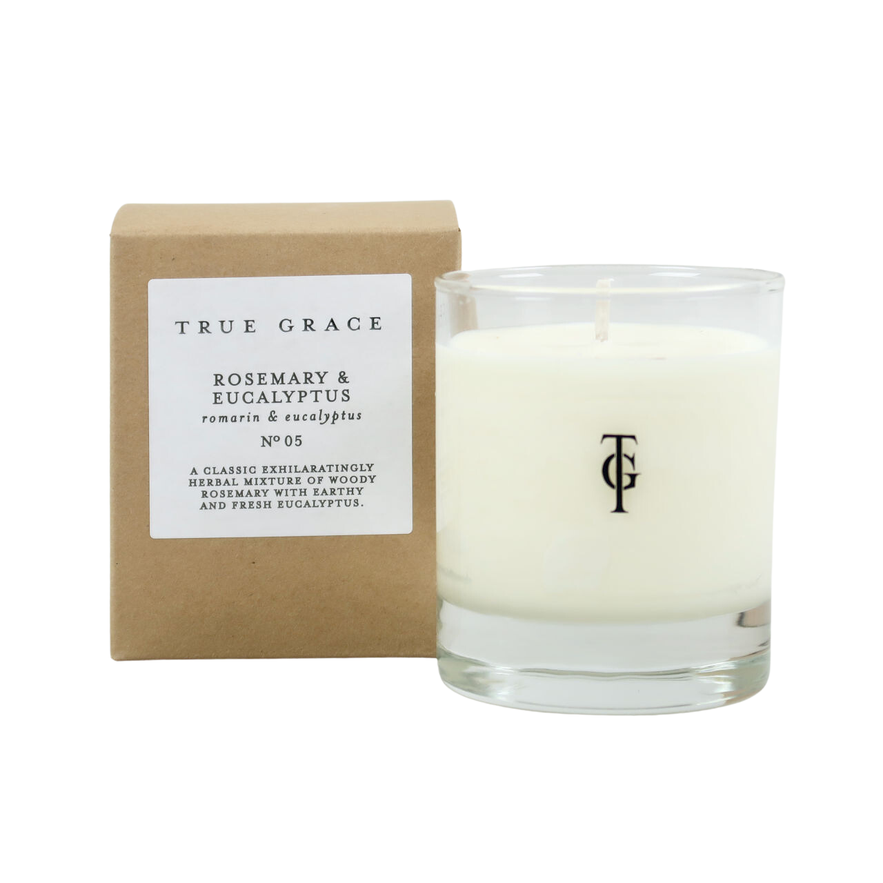 True Grace Rosemary & Euculyptus Scented Small Candle