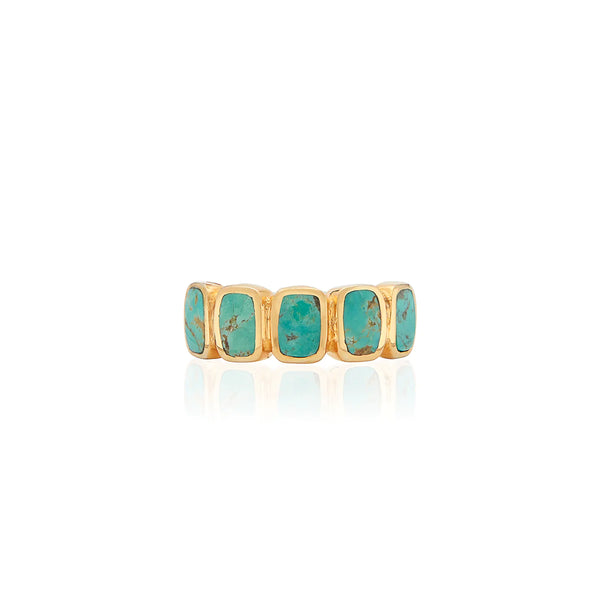 Anna Beck Turquoise Multi Cushion Ring - Gold