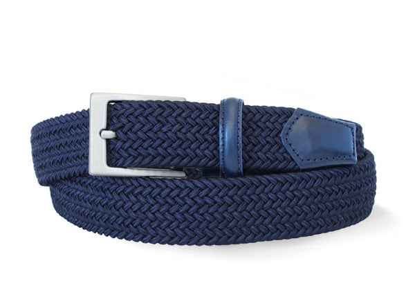 Robert Charles Belts 1003 Navy Blue Woven Elastic Belt