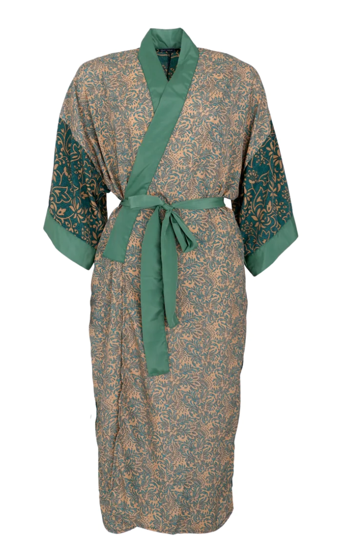 Black Colour Green Jasmine Luna Multi Kimono