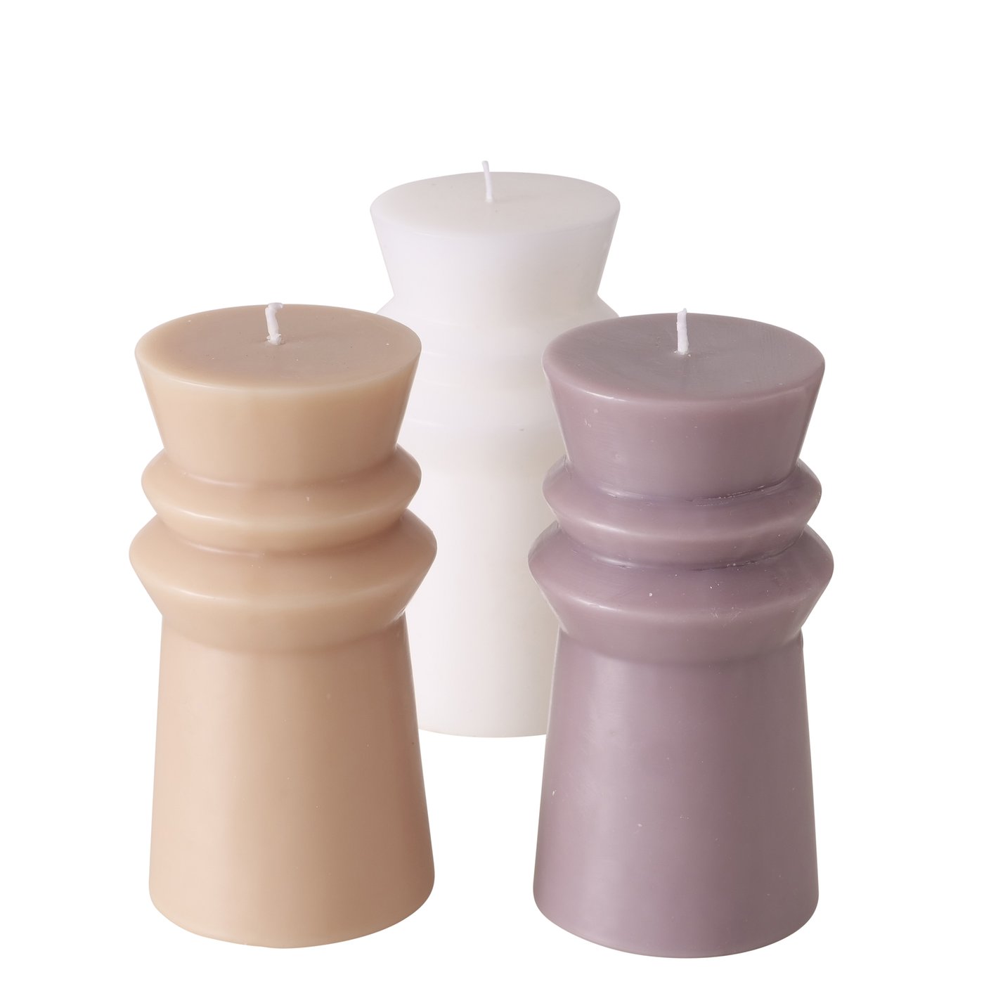 &Quirky Tulo Pillar Candle : Beige, Grey or White