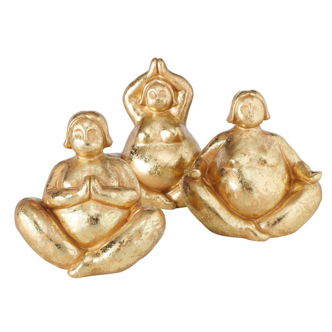 &Quirky Gold Woman Yoga Figure : Praying, Hands Above Head or Omming 