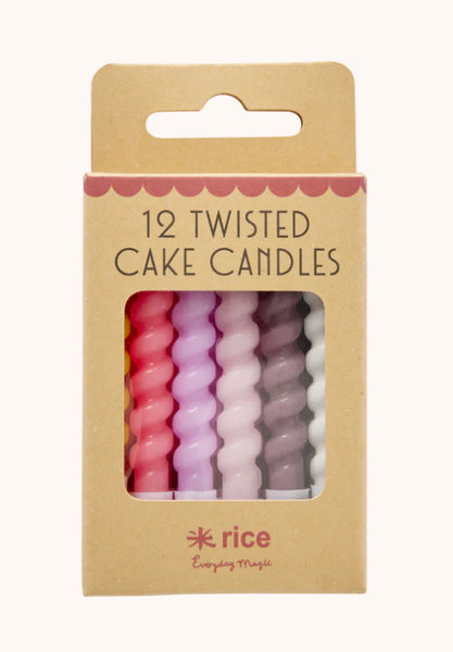 rice Twisted Cake Candles - Pinks