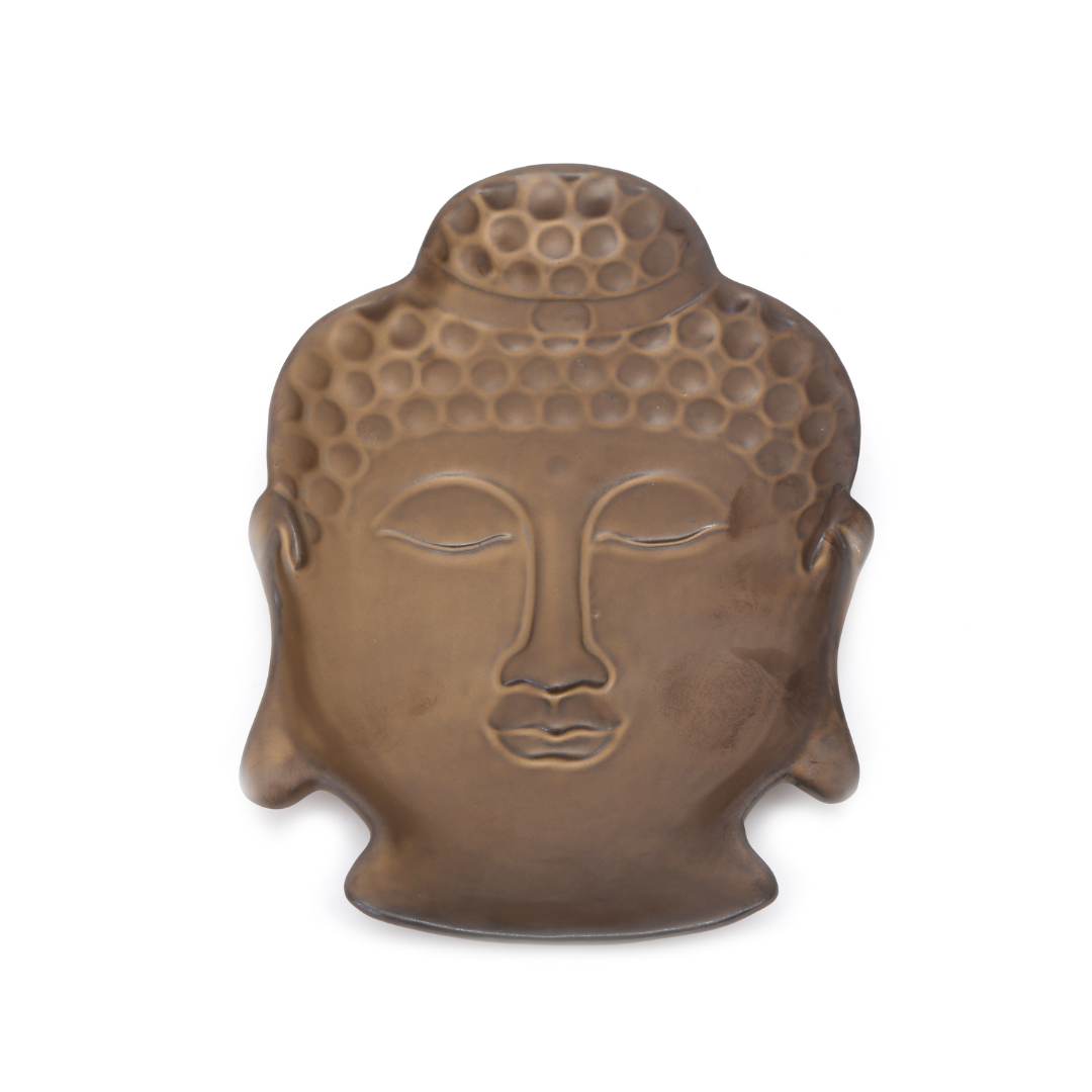 Temerity Jones Bronze Buddha Head Trinket Tray Dish : Large