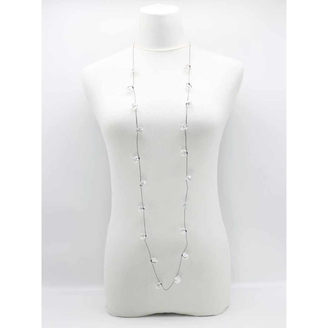 Jianhui London Wire Necklace with Crystal Faceted Beads 