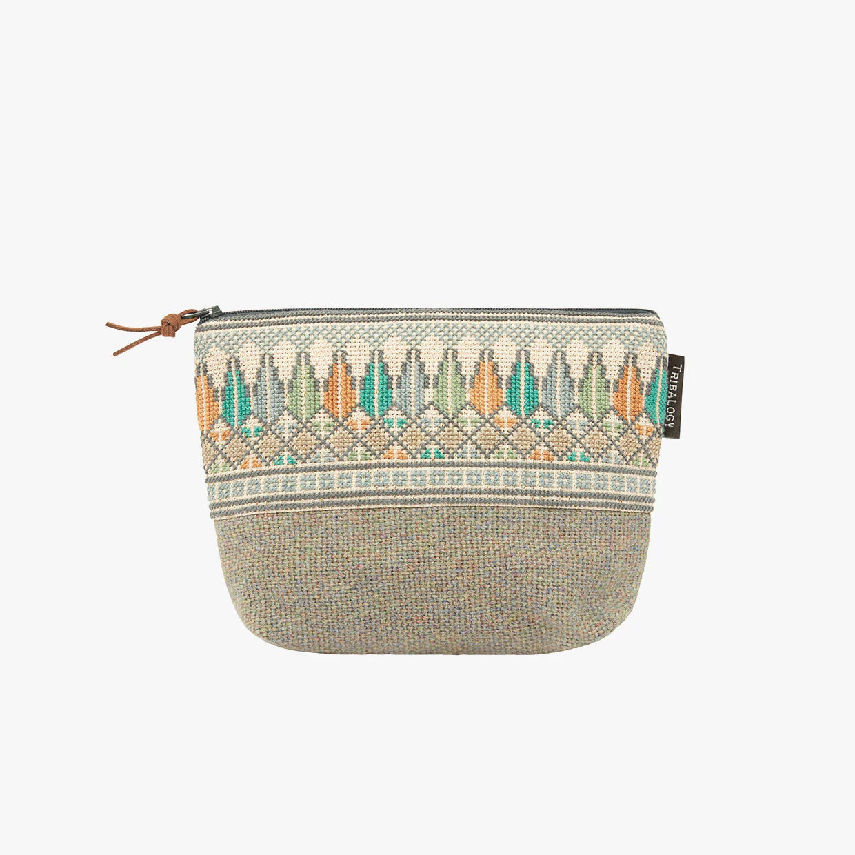 Yadawee Hand Embroidered Grey Make Up Pouch