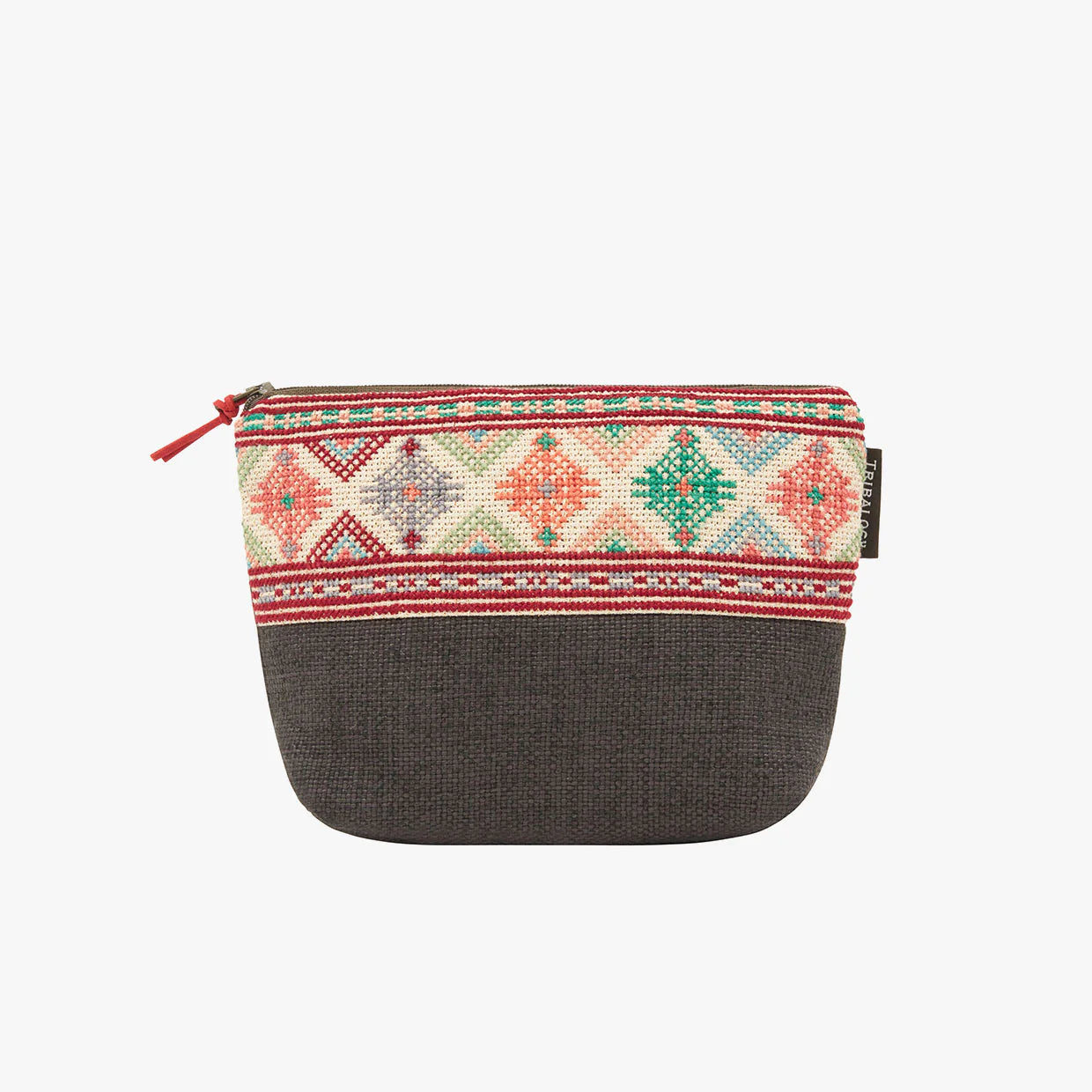 Yadawee Hand Embroidered Charcoal Make Up Pouch