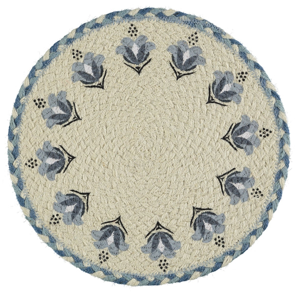 The Braided Rug Company Blue Lily Jute Placemat - Set Of Six