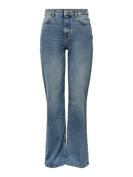 Pieces Holly Wide Leg Jeans - Mid Wash