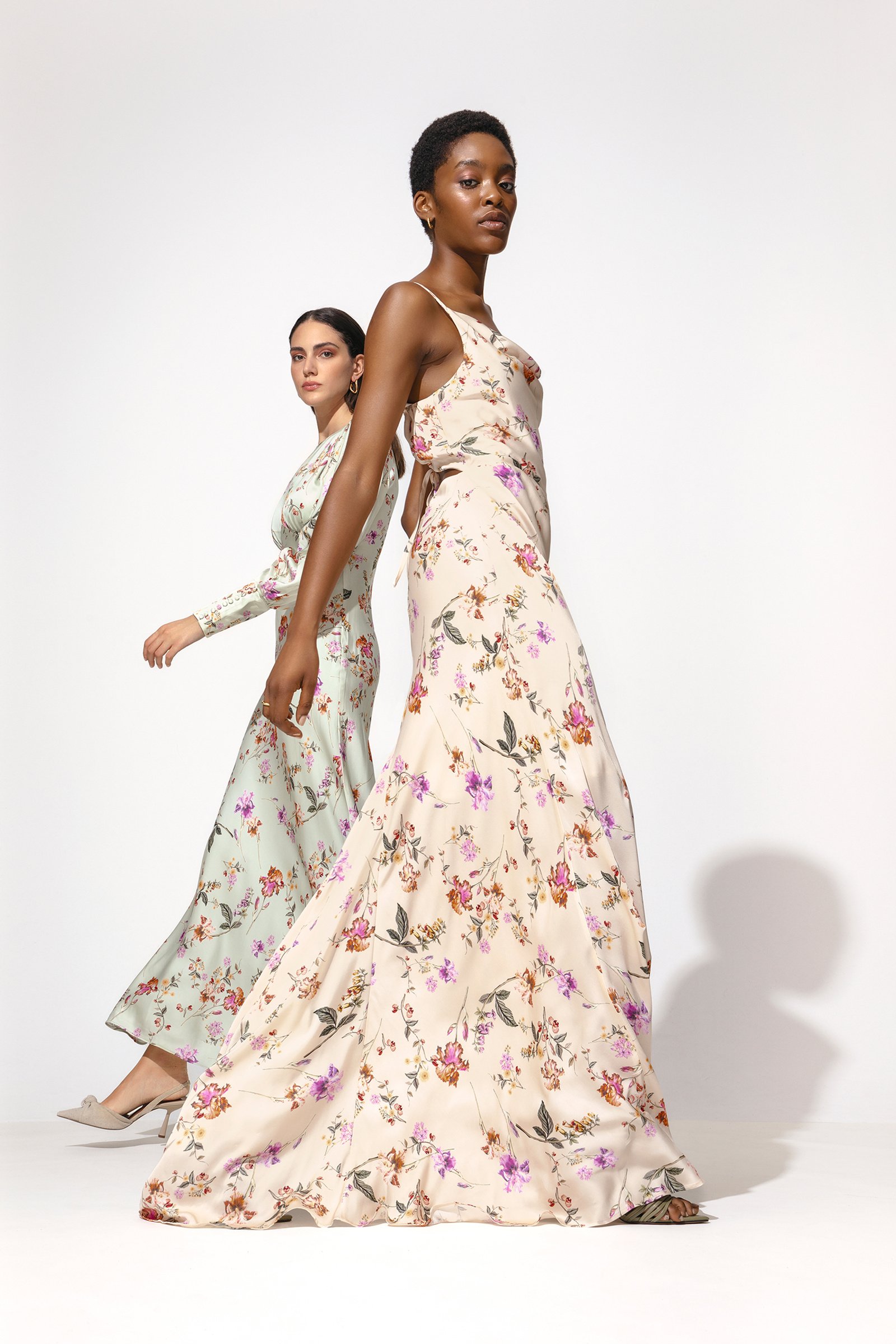 Trouva Soft Floral Pistachio Alize Dress