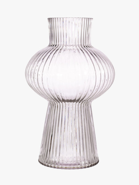 Sass & Belle  Clear Shapely Fluted Glass Vase