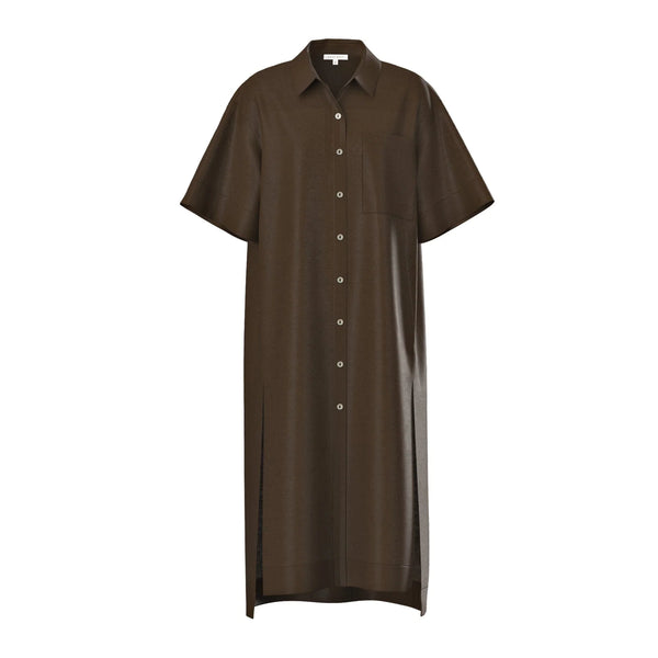 Lilly Pilly Carly Shirt Dress - Chocolate