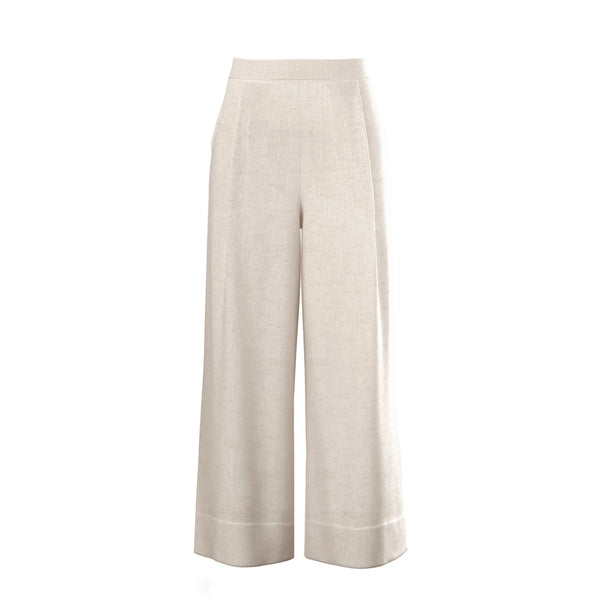 Lilly Pilly Ivy Linen Crop Pants - Oatmeal