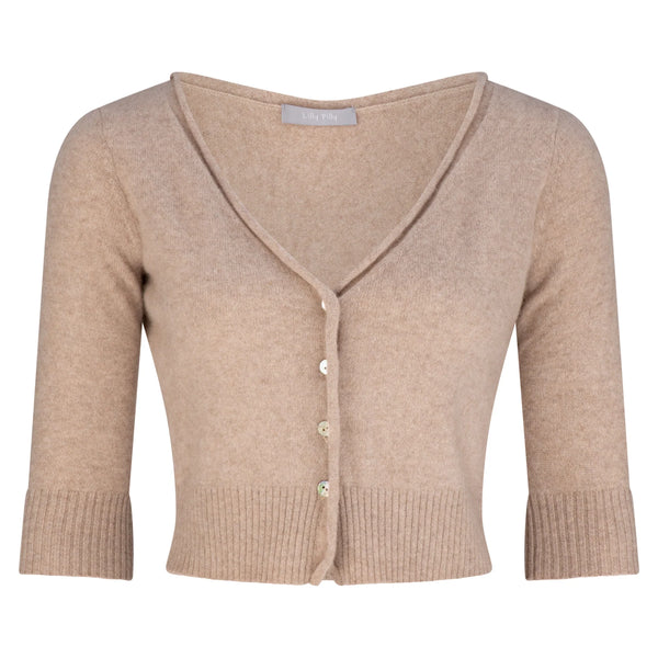 Lilly Pilly Jade Cashmere Cardi - Oatmeal