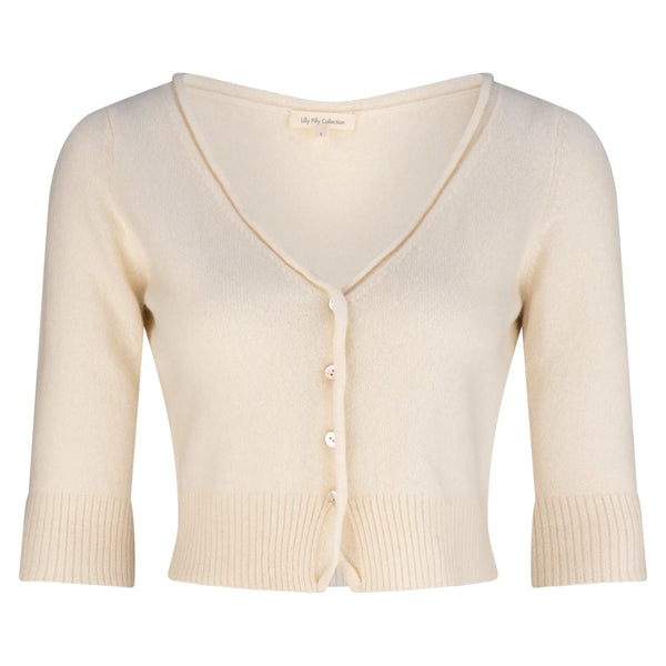 Lilly Pilly Jade Cashmere Cardi - Ivory