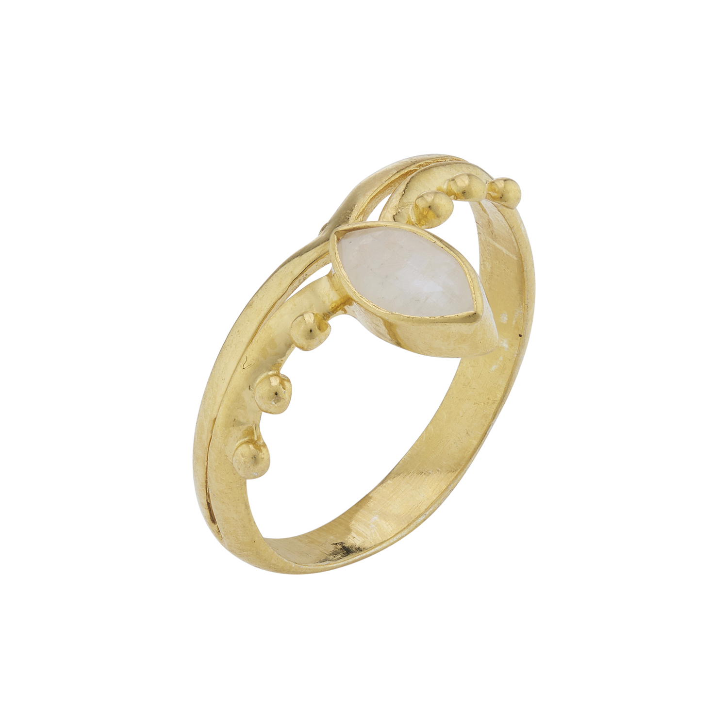 silver jewellery Gold Plated Moonstone Ring 