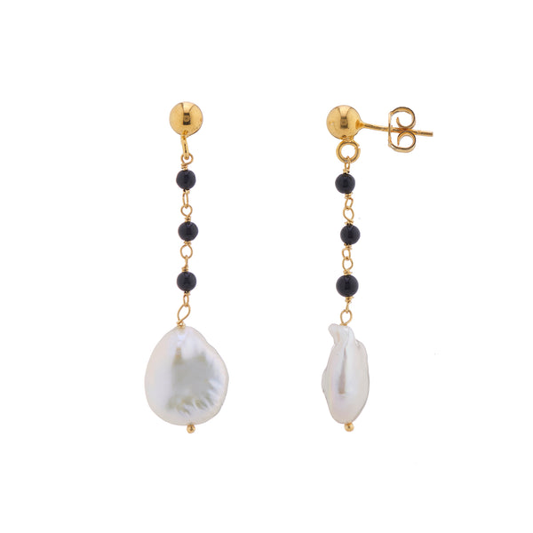 Window Dressing The Soul Gold Pearl Drop Earrings with Ball