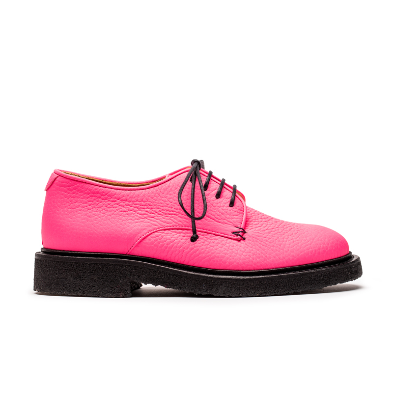 Tracey Neuls PABLO Hot Pink | Bright Leather Crepe Sole Derbies