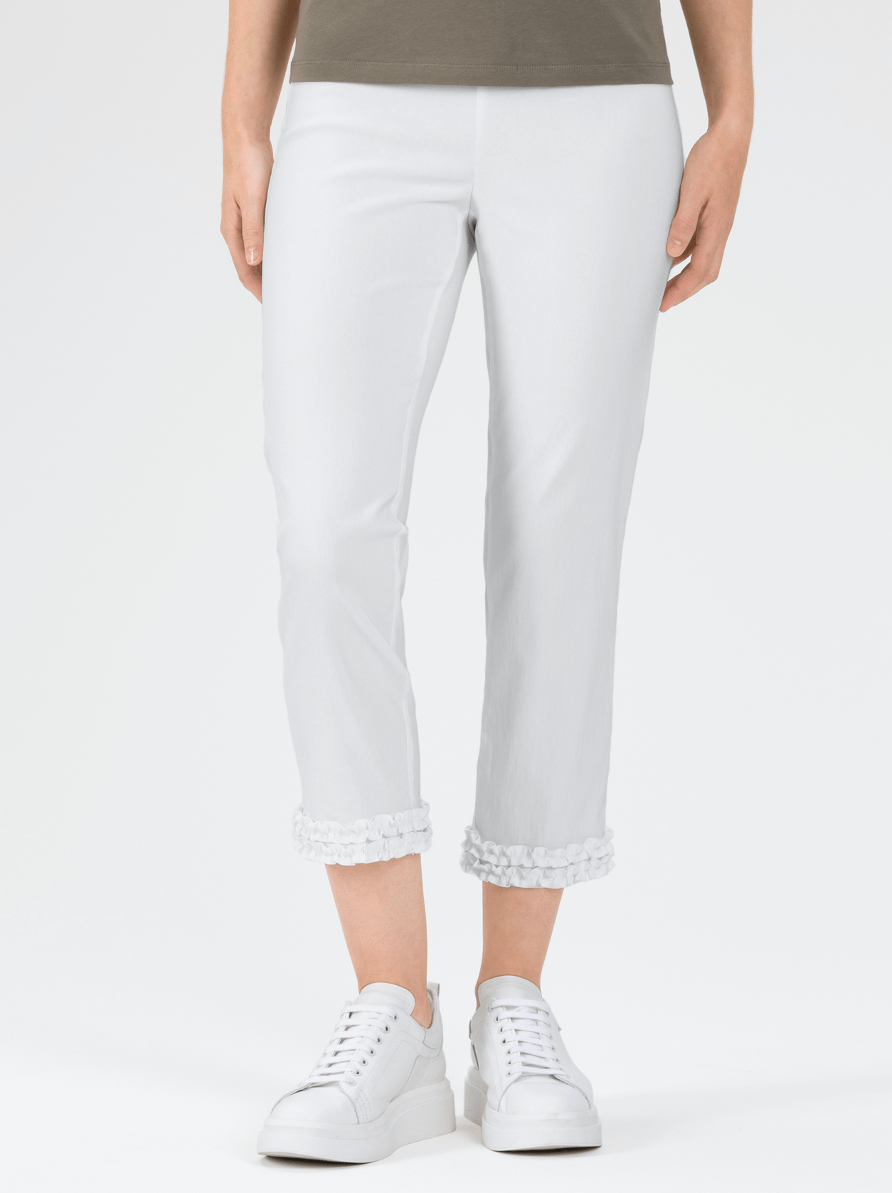 Stehmann White Waterford Cropped Trousers