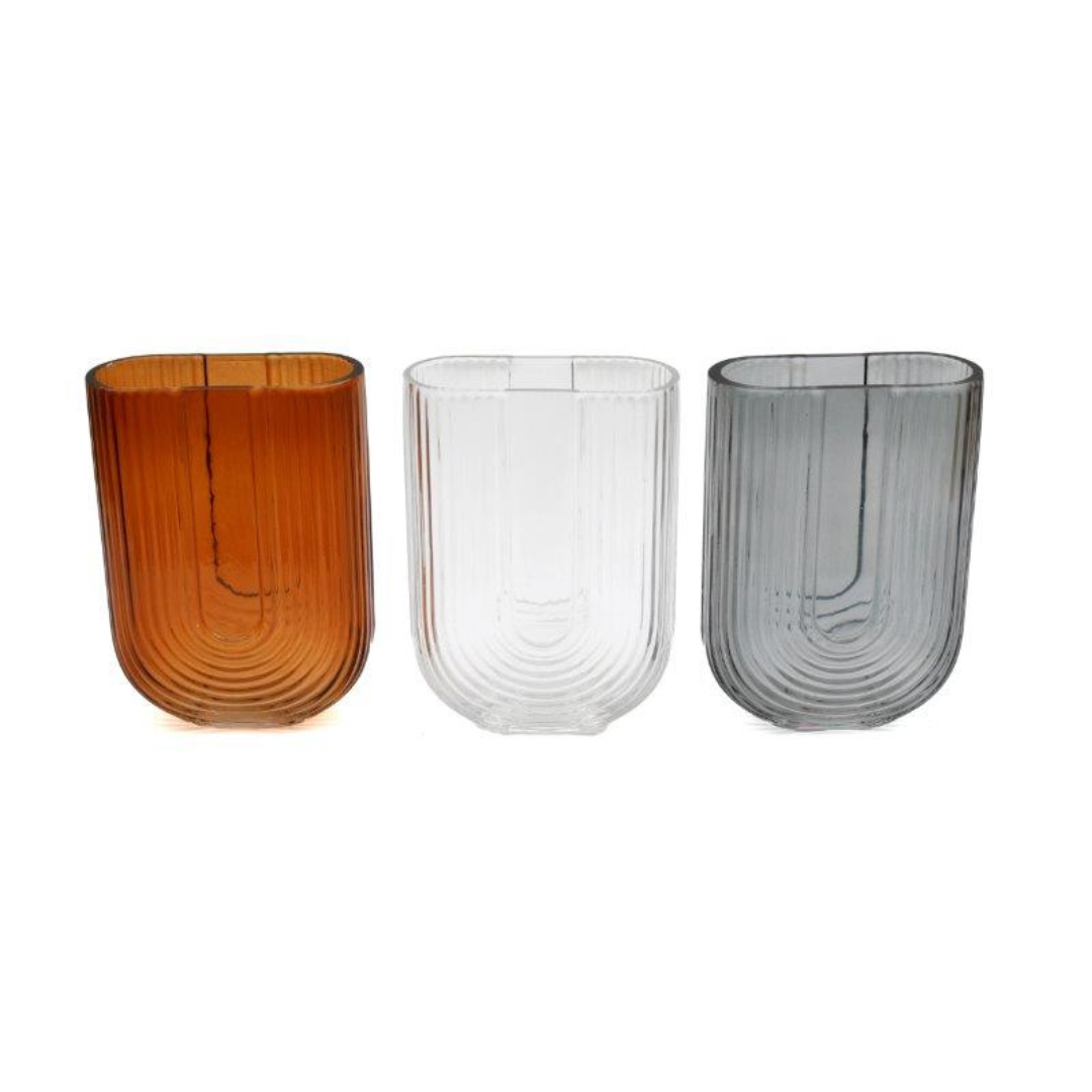 Temerity Jones Abstract Arch Rainbow Tall Glass Vase : Amber, Clear or Smoke