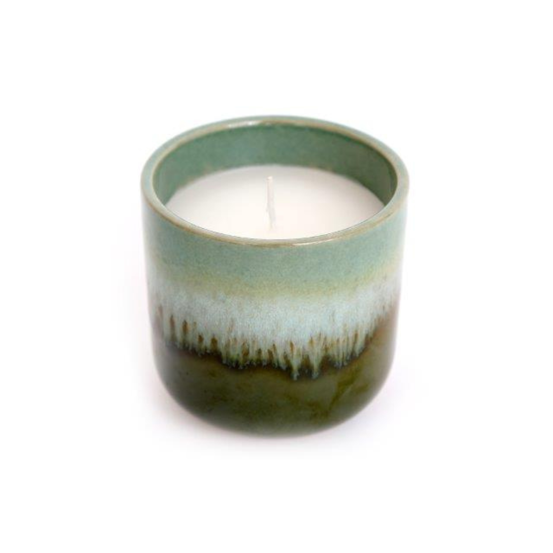Temerity Jones Mediterranean Ceramic Green Glazed Candle