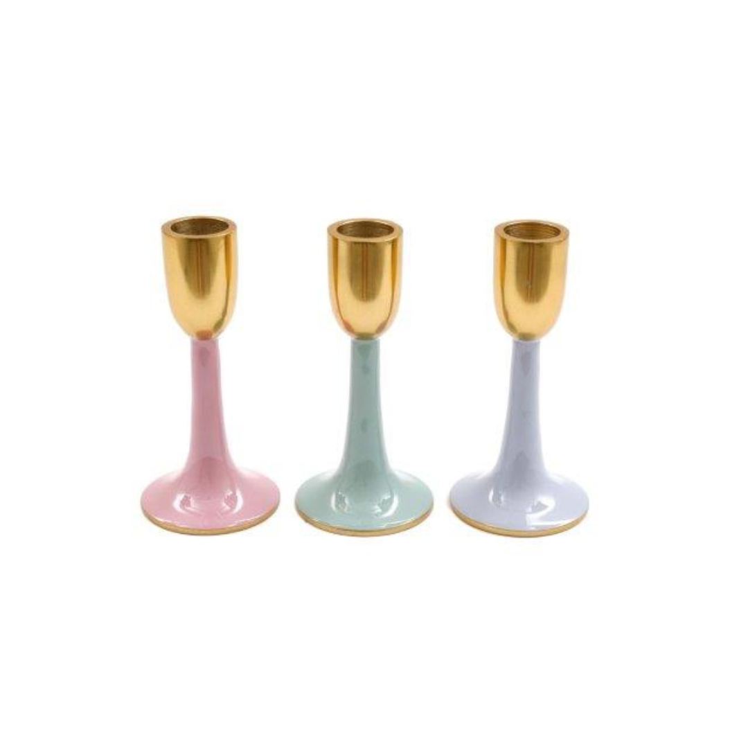 Temerity Jones Colour Pop Pastel Small Candlestick Holder : Green, Pink or Lilac
