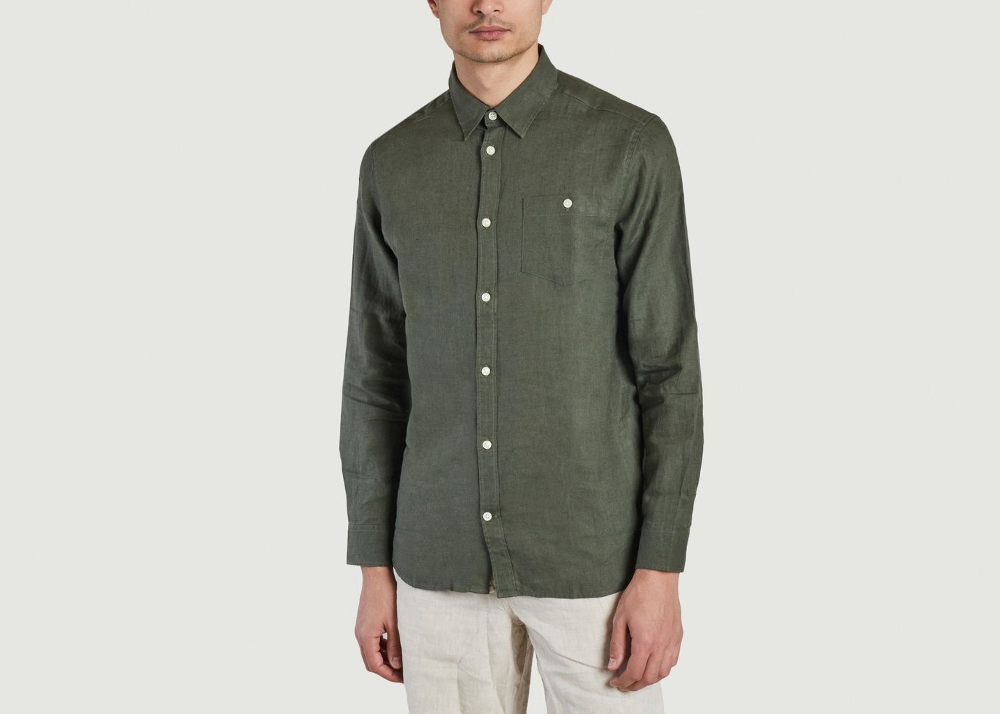Knowledge Cotton Apparel  Custom Fit Linen Shirt