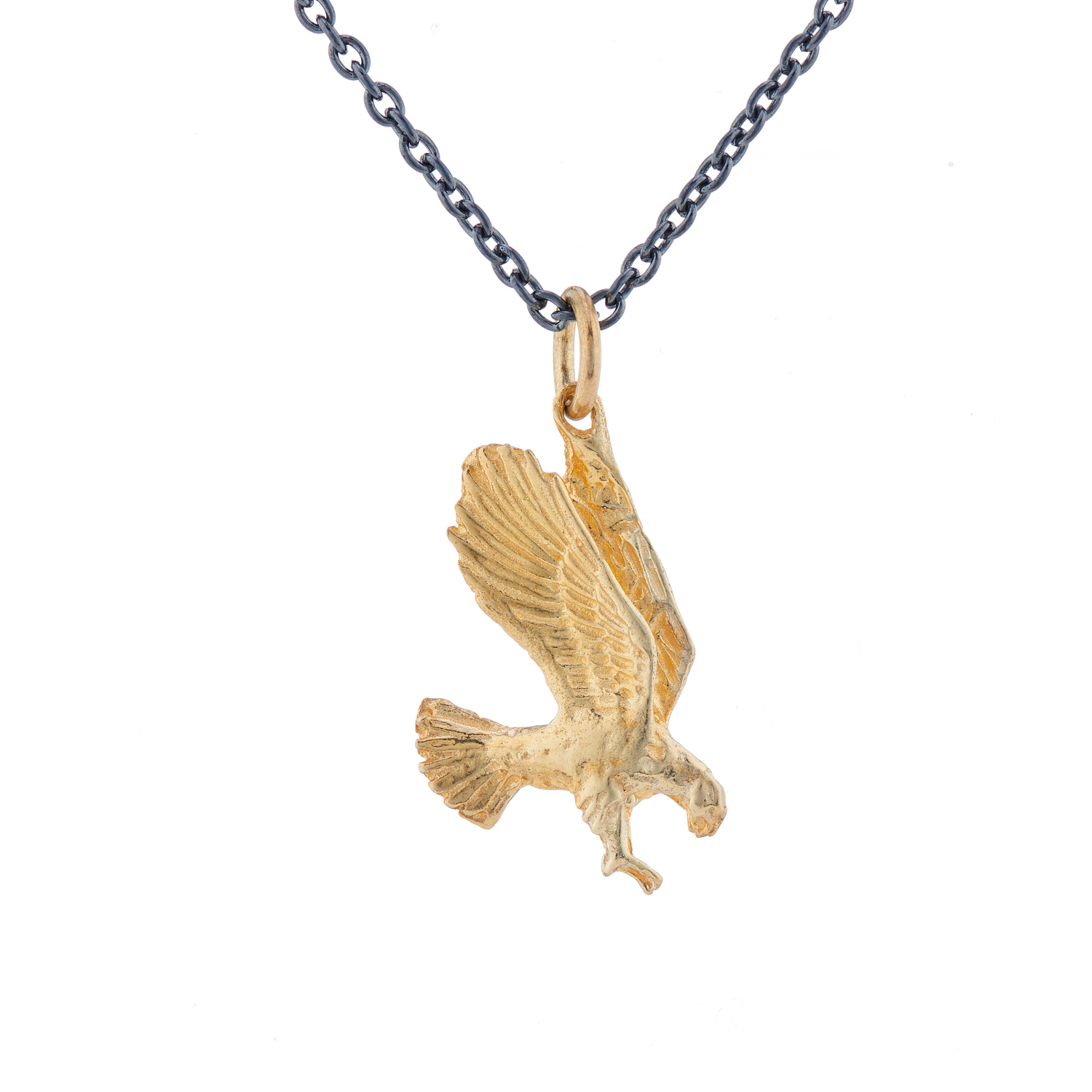 silver jewellery Gold Eagle Necklace