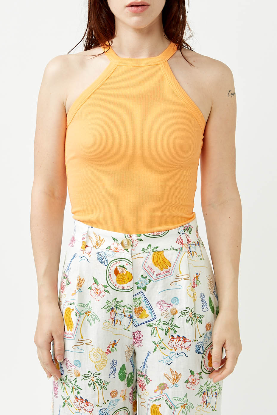 Yellow Halter Top Crop