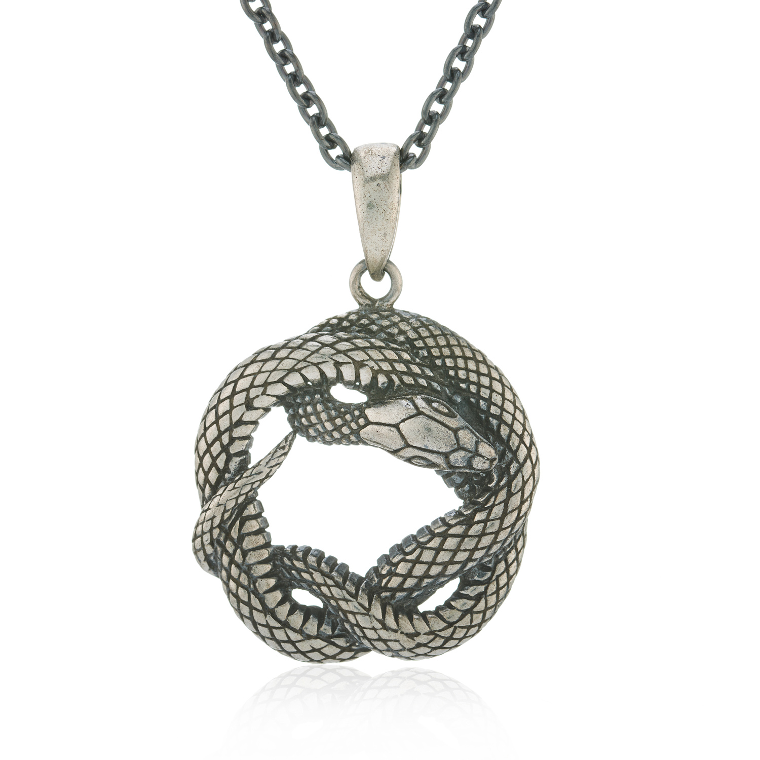Window Dressing The Soul Oxidised 925 Silver Snake Necklace