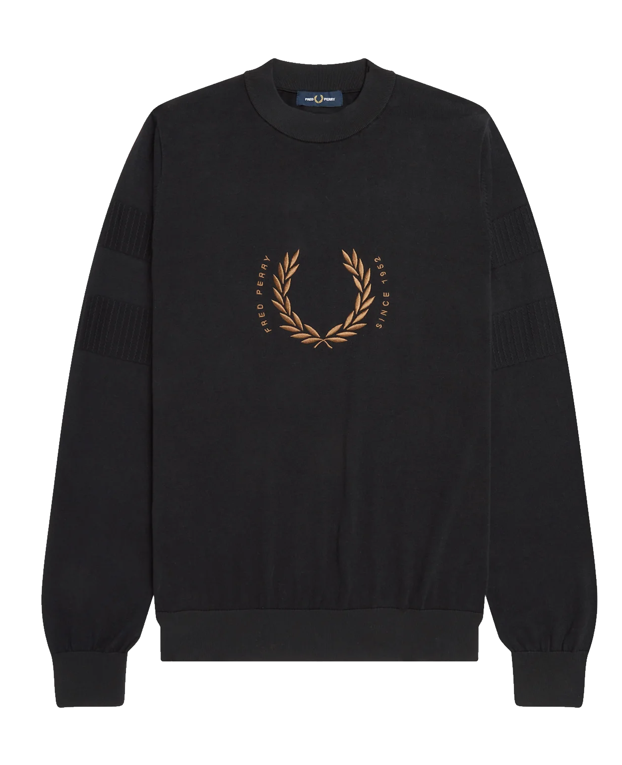 Fred Perry Fred Perry Laurel Circle Branding Crew Knit Black