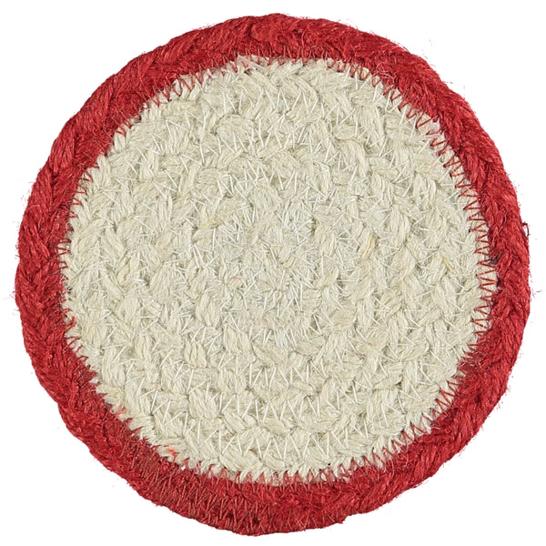 The Braided Rug Company Tulip Red Coasters - Set Of 6