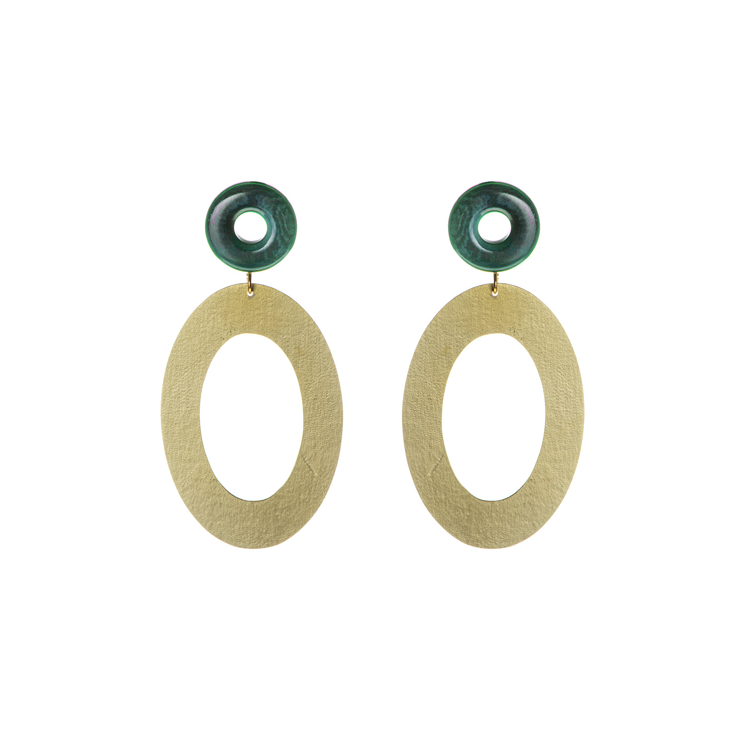 Just Trade  Magda Oval Studs - Teal
