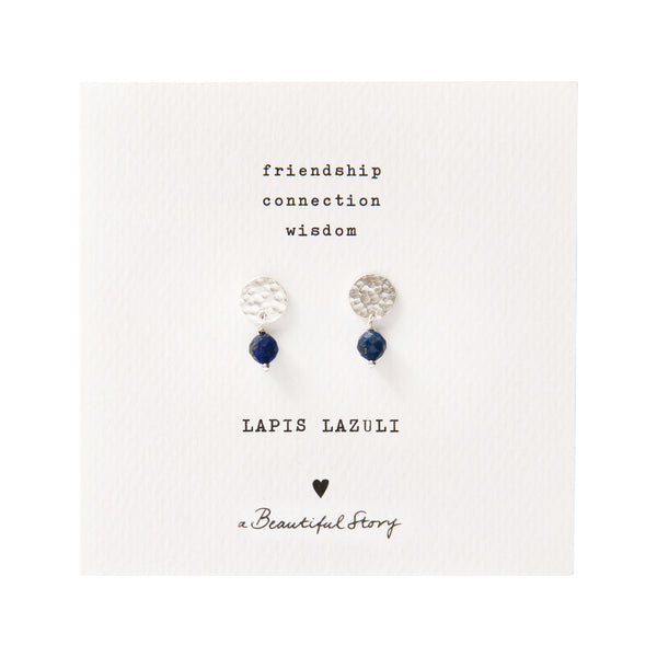 A Beautiful Story Mini Coin Lapis Lazuli Silver Earrings